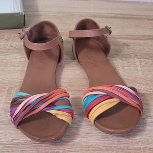 Bueno Women's Colorful Strappy Sandals Leather Boho Beach NWT 39